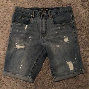 Empyre distressed Jean Shorts